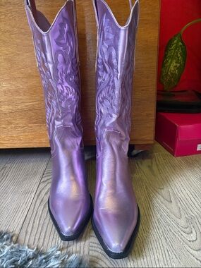 Women's Western Metallic Purple Boots
